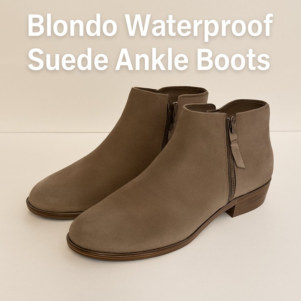 BLONDO Valli 2.0 Waterproof Mushroom Suede Ankle Booties Women’s 10